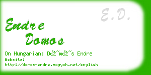 endre domos business card